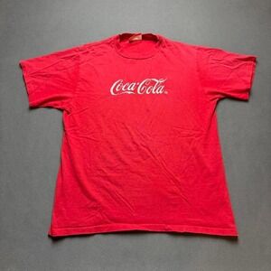 Coca-Cola Vintage Red Logo T Shirt Made in USA Size XL